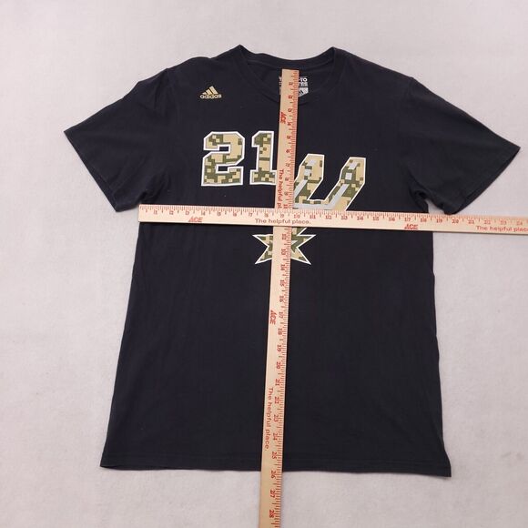 Adidas Antonio Spurts #21 Duncan Casual T-Shirt Adult Mens Size M Black - Picture 7 of 11